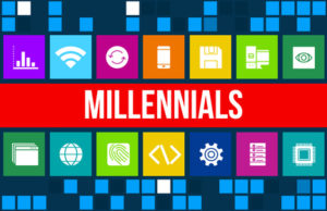 Millennials concept image with business icons and