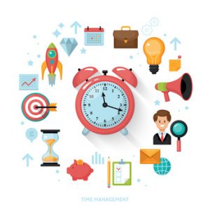 Time management and time is money concept. Flat style vector illustration
